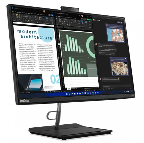 Lenovo ThinkCentre neo 30a 24 i5-1240P 23.8" FHD IPS 250nits AG 8GB DDR4 3200 SSD512 Intel Iris Xe Graphics DVD-RW W11Pro 3Y Raven Black - Galeria zdjęcie 1