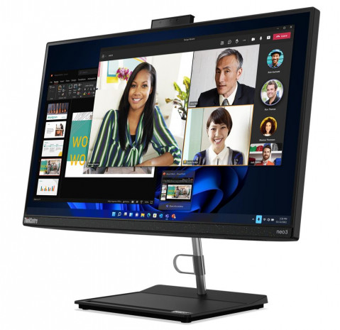 Lenovo ThinkCentre neo 30a 24 i5-1240P 23.8" FHD IPS 250nits AG 8GB DDR4 3200 SSD512 Intel Iris Xe Graphics DVD-RW W11Pro 3Y Raven Black - Galeria zdjęcie 2