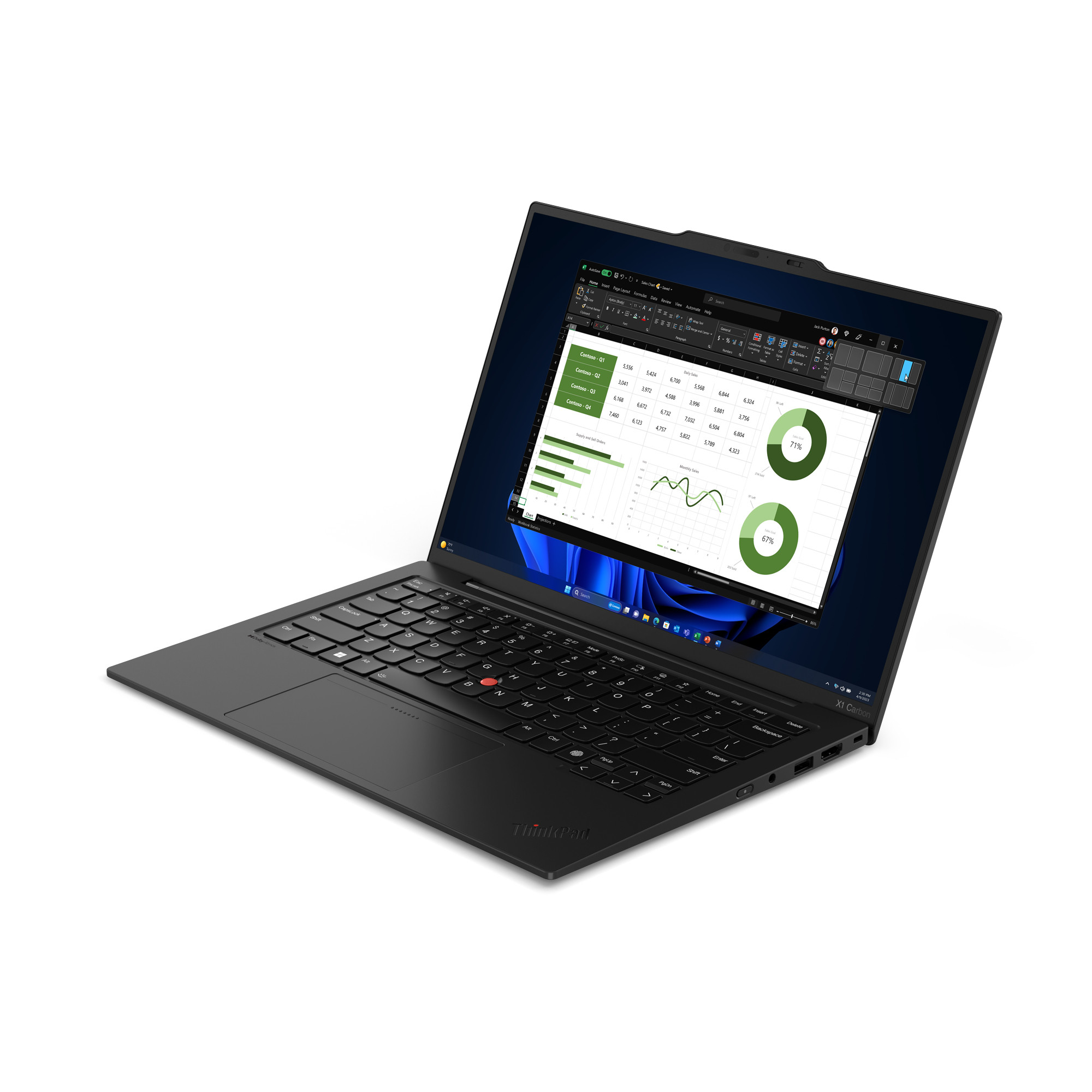 Lenovo ThinkPad X1 Carbon Gen 12 i7-155U 14"2.8K OLED 120Hz 400nits AG 32GB LPDDR5x-6400 SSD1TB Intel Graphics W11Pro Premier Support Black Paint - zdjęcie 3